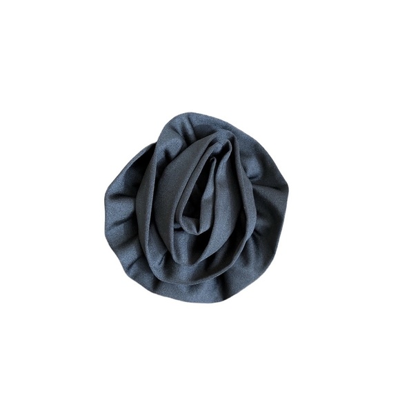 Black Fabric Rose Accessory w/ Safety Pin On Back 4” - Picture 1 of 3